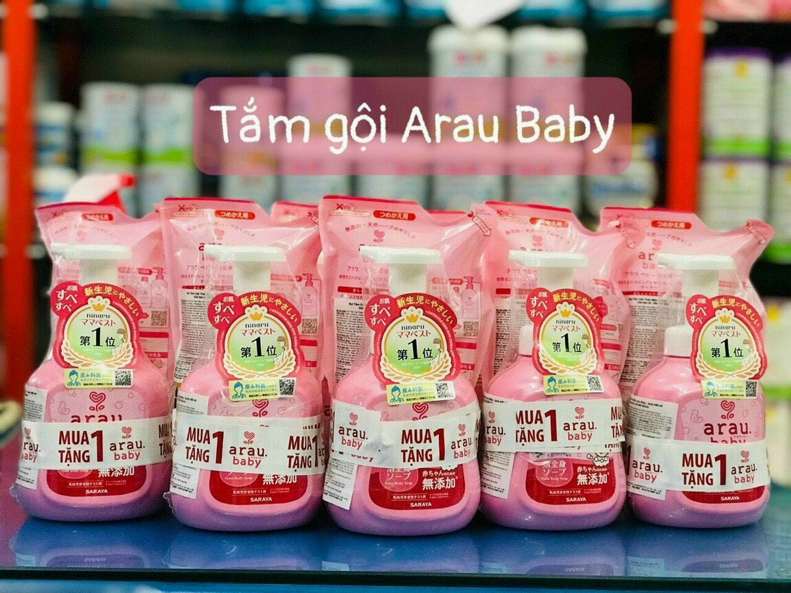 Combo sữa tắm gội toàn thân Arau Baby 450ml