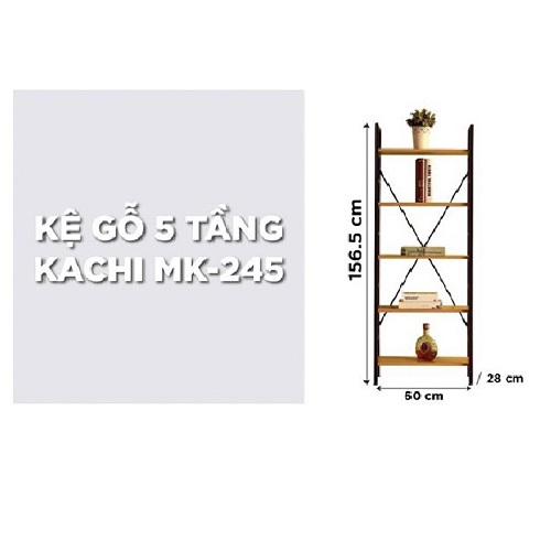 Kệ Gỗ Chân Sắt 5 Tầng Kachi MK245 (60 × 156.5CM)