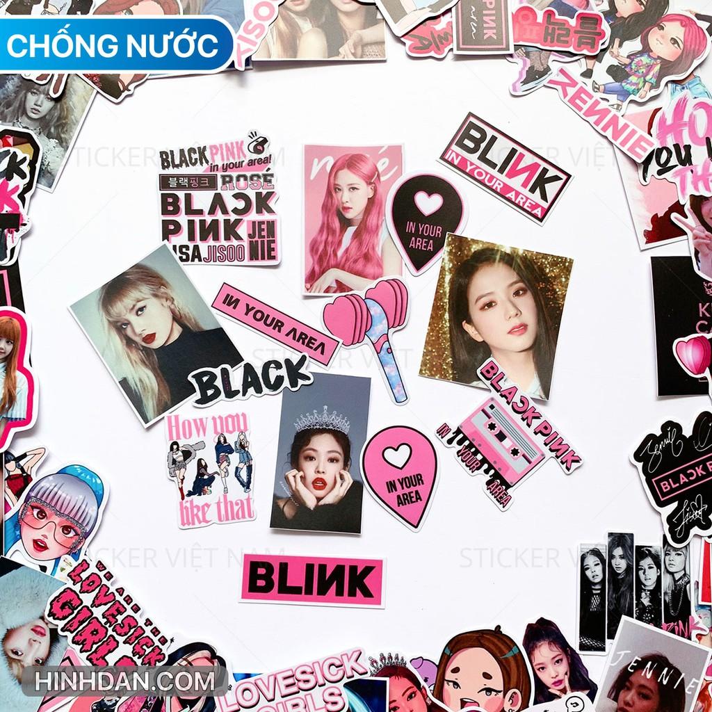 Sticker BLACK PINK - Dán Trang Trí - Chất Liệu PVC Cán Màng Chất Lượng Cao Chống Nước, Chống Nắng, Không Bong Tróc Phai Màu