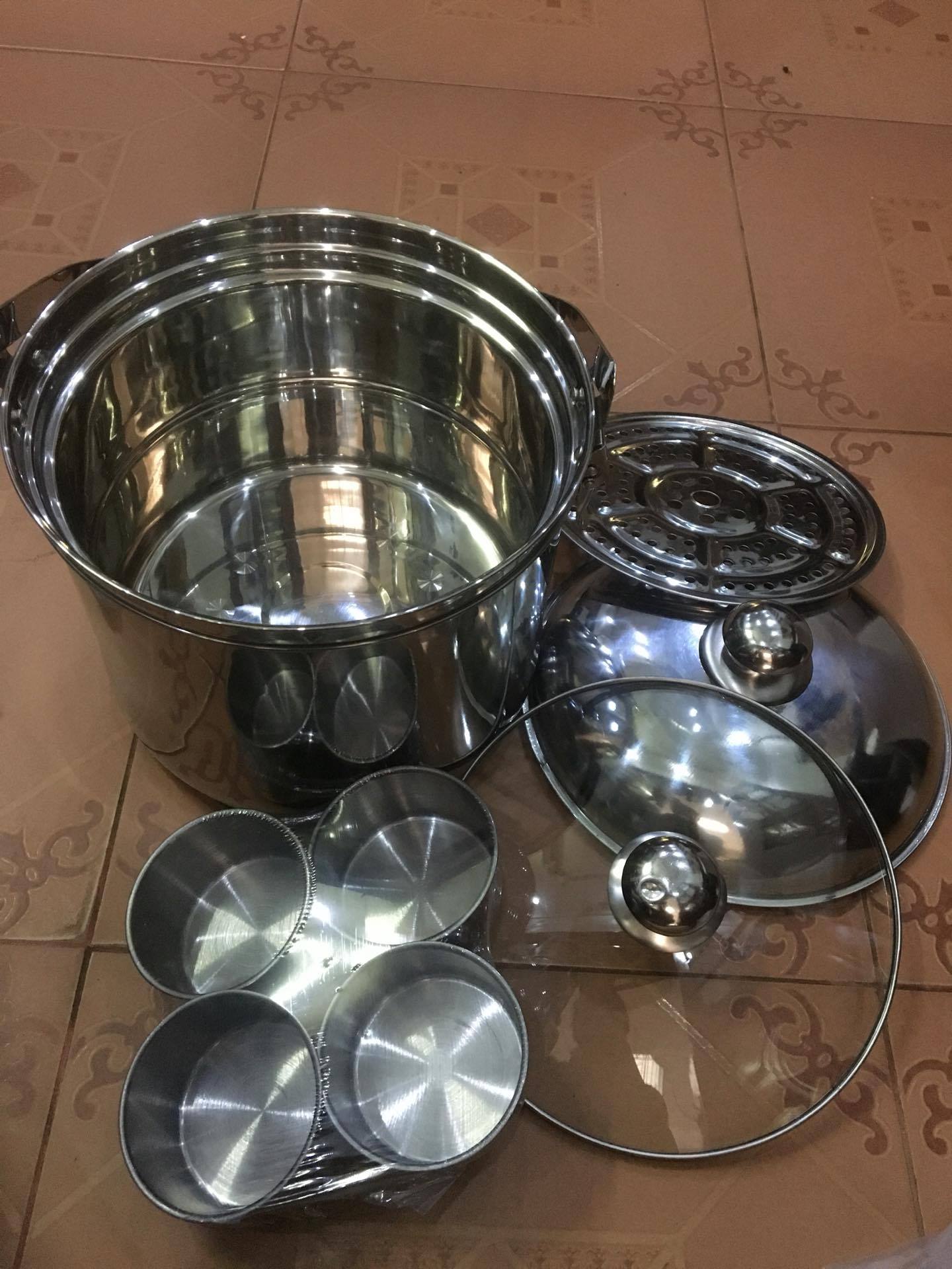 Nồi ủ giữ nhiệt chân không đa năng inox Hoàng Gia 7l màu đỏ đun