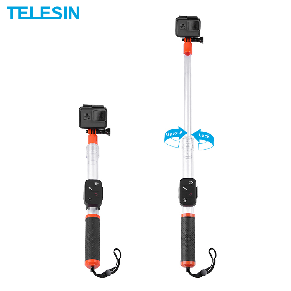 Telesin Hollow Float Selfie Stick Buoyancy Mở rộng Monopod cho GoPro Hero 10 9 8 7 6 5 4 Osmo Action 2 Insta36 Xiaoyi SJCam