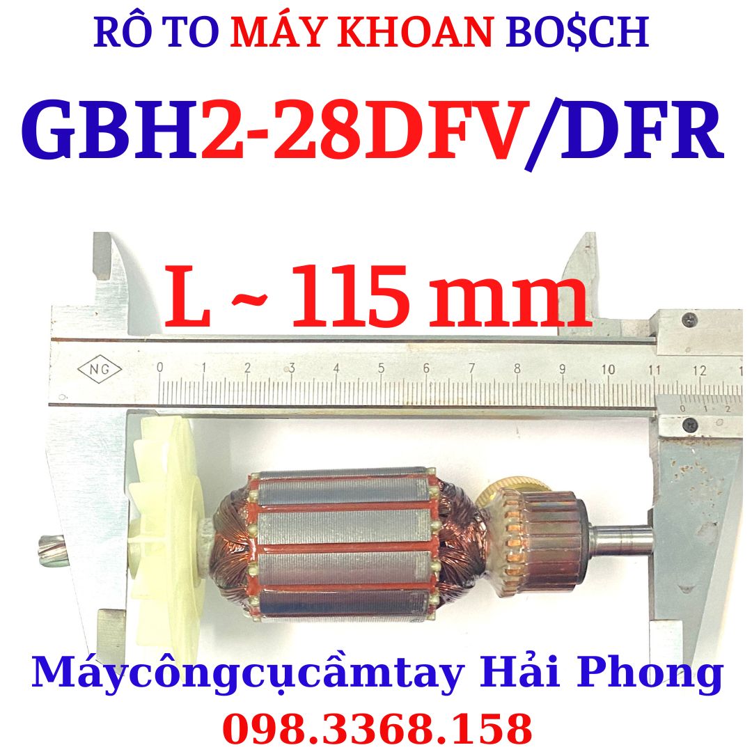 Rô to máy khoan bê tông 'BO$CH' 3 chức năng Mod.'GBH2-28DFR/DFV' ( 220V-50/60Hz-820W ). Rotor 7 rănr dấu Huyền