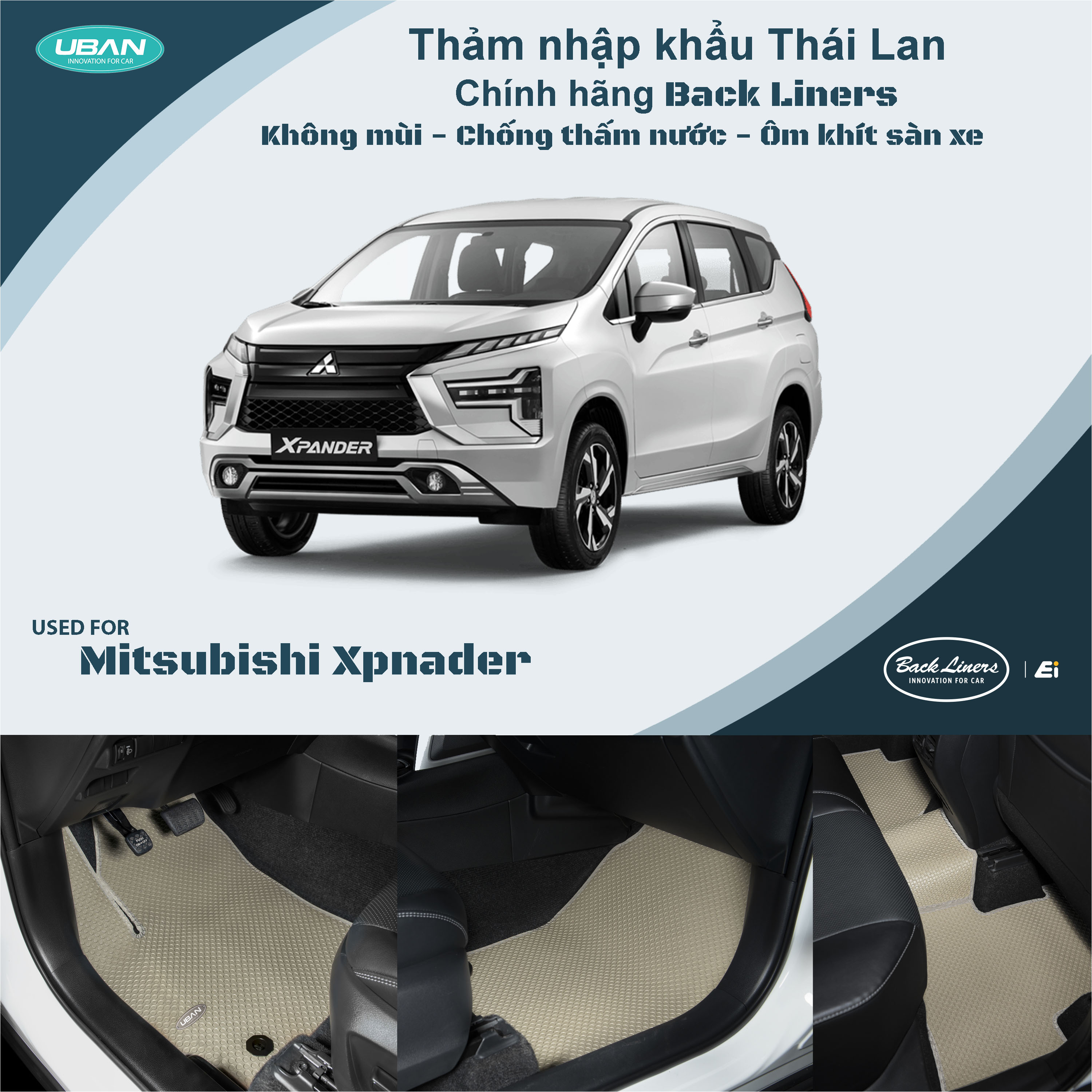 Thảm lót sàn ô tô UBAN cho xe Mitsubishi Xpander - Nhập khẩu Thái Lan