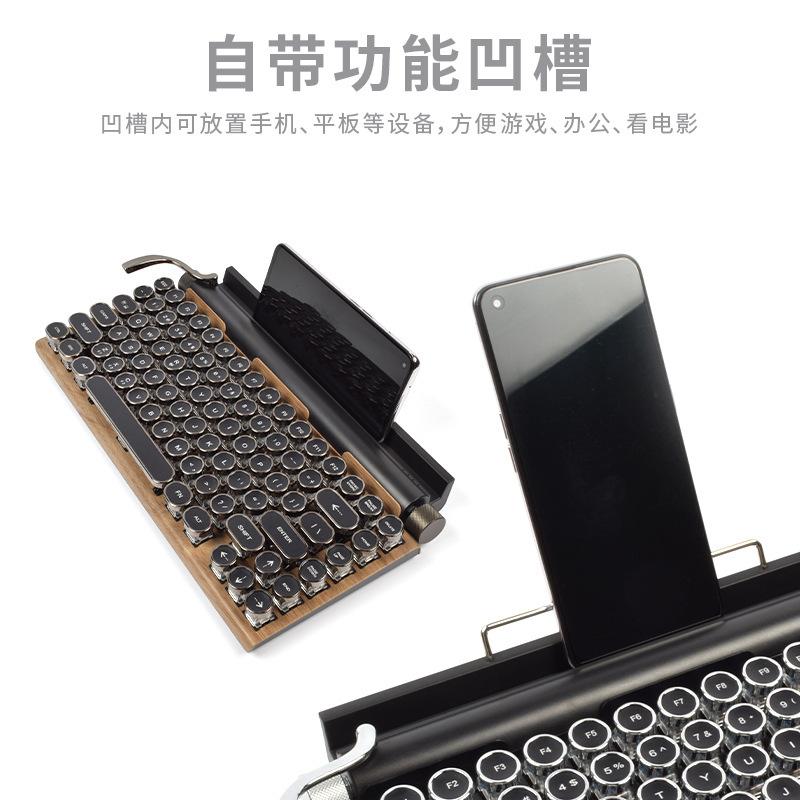 Nguồn Giá Thấp Nhất Punk Retro Bàn Phím Cơ Thể Thao Điện Tử Game Internet Cafe Có Dây Bluetooth Không Dây Xanh Trục Bàn Phím Cơ