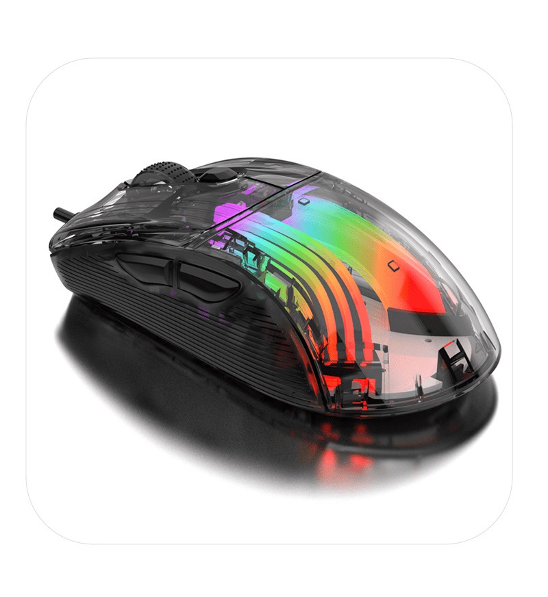 Chuột chơi game có dây XUNFOX XYH10 thiết kế trong suốt với đèn led RGB 16.8 triệu màu cực đẹp - HN - HÀNG CHÍNH HÃNG