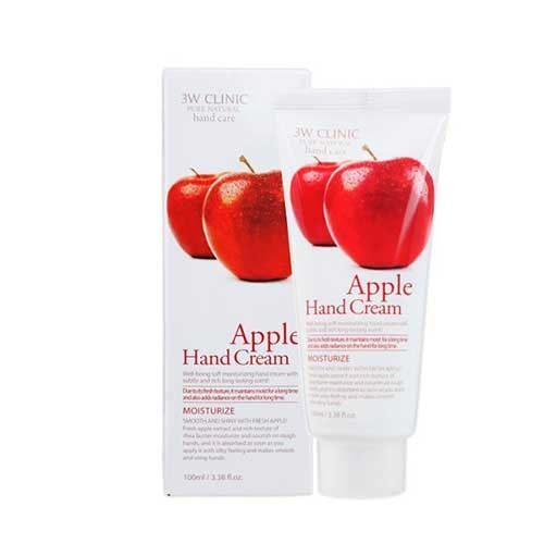 Kem dưỡng da tay chiết xuất Táo Hàn Quốc cao cấp 3W Clinic Apple Hand Cream (100ml) – Tặng 1 mặt nạ Jant Blanc