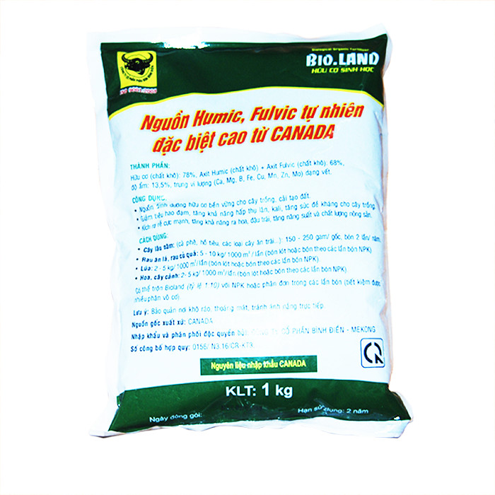 Phân hữu cơ sinh học Bio Land có nguồn Humic tự nhiên (gói 1kg)