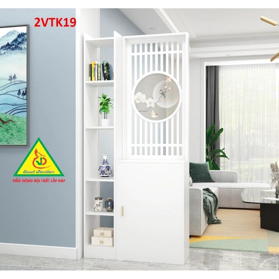 Tủ kệ trang trí kiêm vách ngăn phòng khách , nhà bếp 2VTK19- Nội thất lắp ráp Viendong Adv