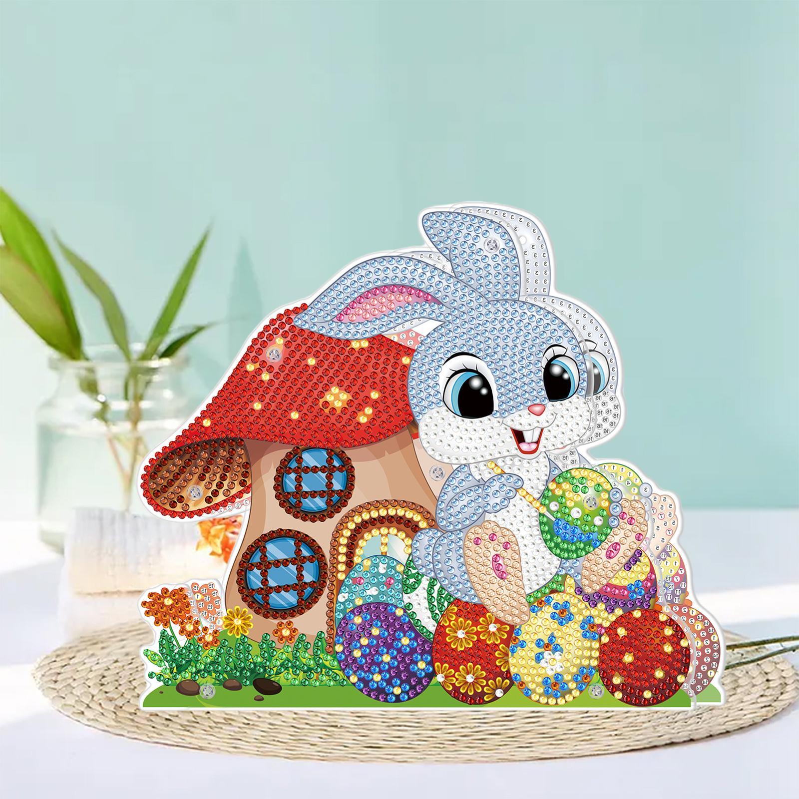 DIY  Easter Rabbit Decoration Handmade Diamond Drawing