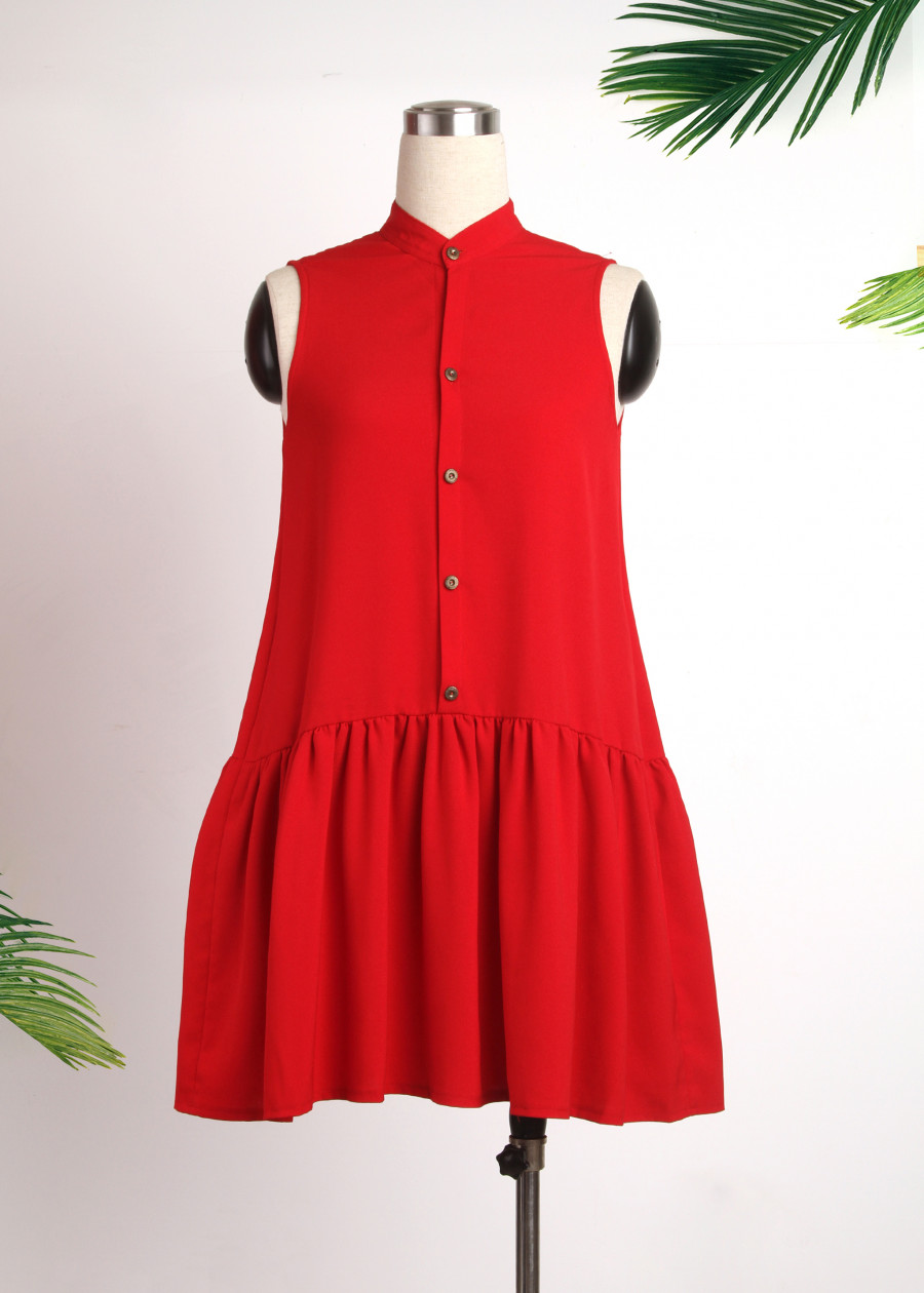 Đầm sơ mi cổ trụ chân bèo NN150310