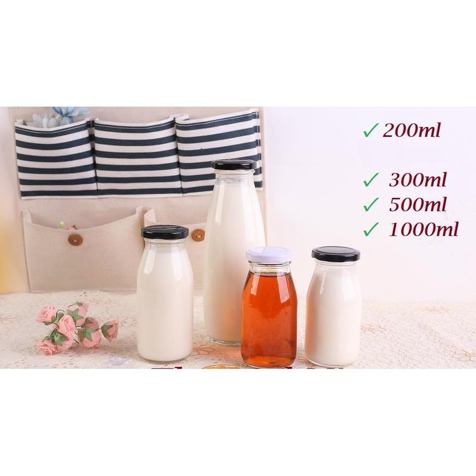 Chai lọ thủy tinh nắp thiếc loại nhỏ 200ml, 300ml, 500ml (Chai trơn)