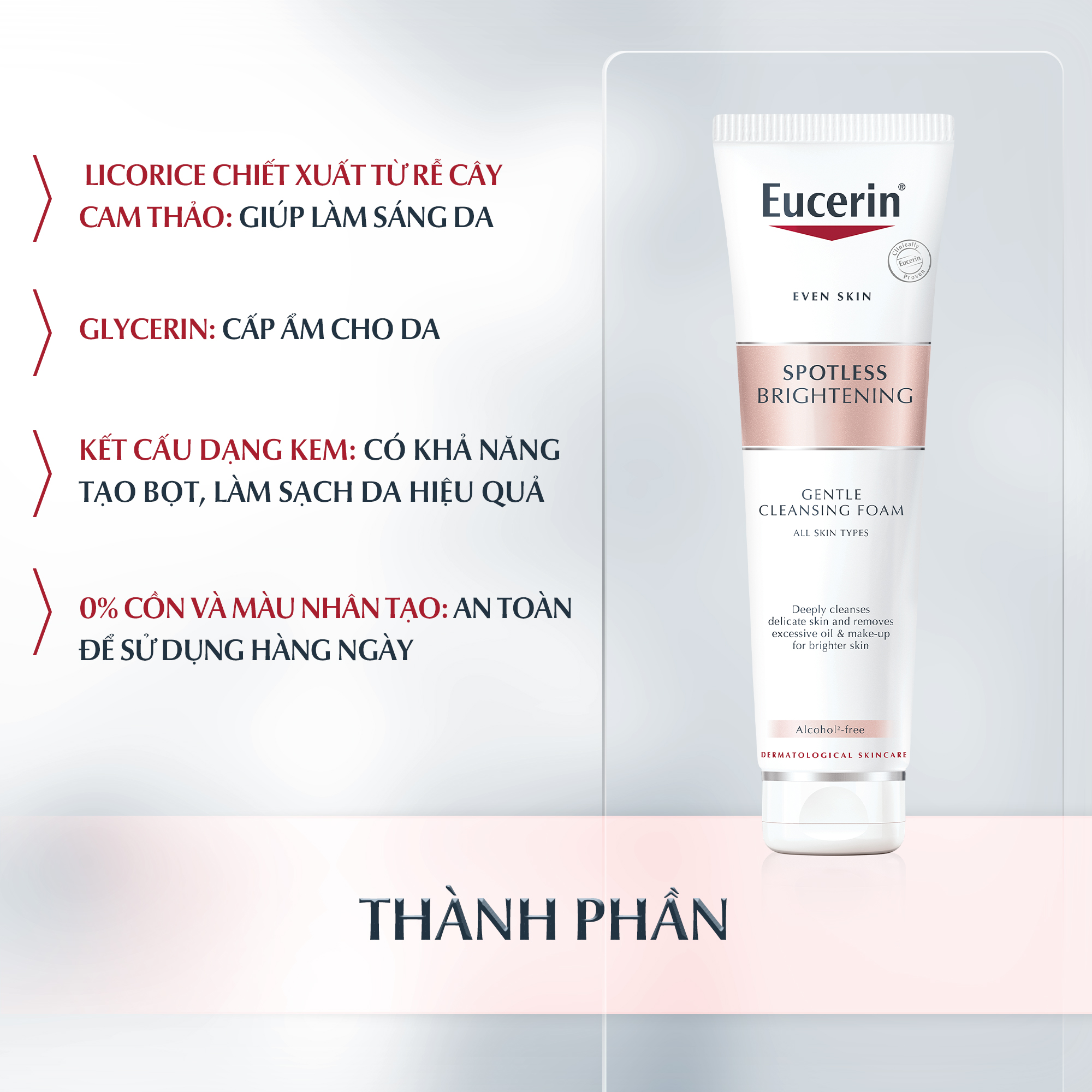 Bộ dưỡng sáng da Eucerin Spotless Brightening: Kem dưỡng ban đêm 50ml & Sữa rửa mặt 150g