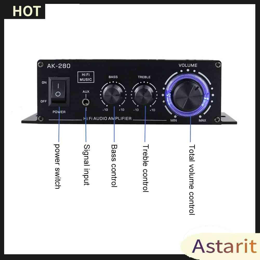 Bộ Khuếch Đại Âm Thanh Kỹ Thuật Số AK-280 40W + 40W 12V 2 Kênh Chuyên Dụng