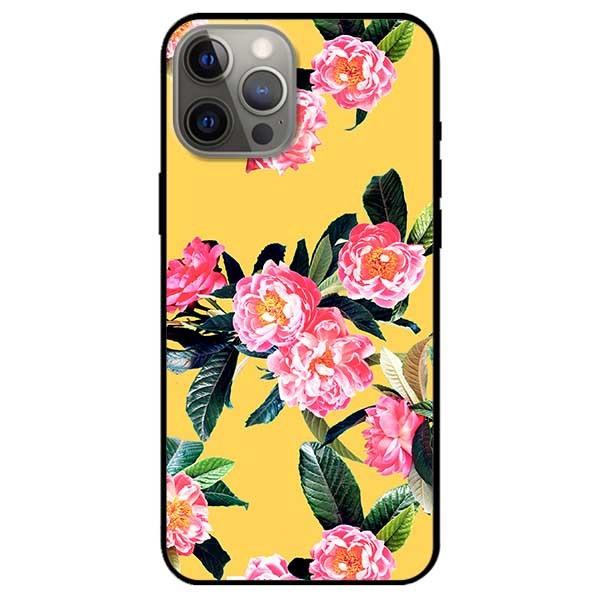 Ốp lưng dành cho Iphone 12 Mini - 12 / 12 Pro - 12 Pro Max mẫu Hoa Hồng Nền Vàng