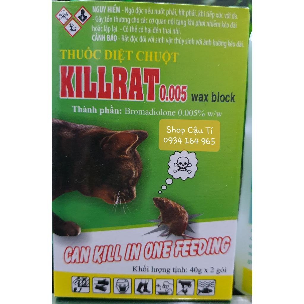 Thuốc diệt chuột Kill Rat 0.005 wax block 40g (Không cần trộn thức ăn)