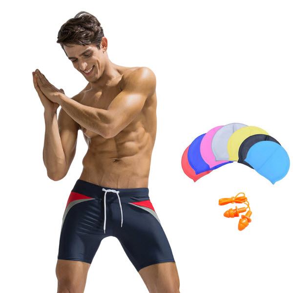 Quần bơi nam Boxer YESURE DEENYT  Chất liệu Superfine polyester cao cấp , chống thấm , nhanh khô form Fitness thời trang (Tặng kèm nón bơi + bịt tai silicon) - Hàng Chính Hãng