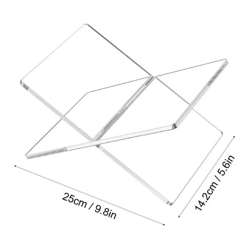 Acrylic Trong Suốt Kệ Sách X, Giá Đỡ sách Nghệ Thuật, Kệ Trang Trí Để Bàn Đơn Giản Tạp Chí - Trong suốt
