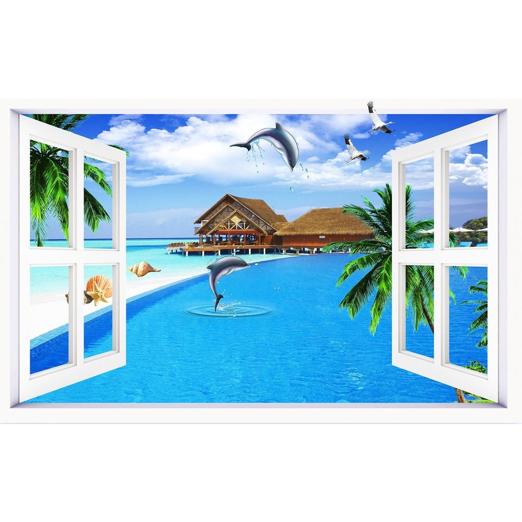 TRANH DÁN TƯỜNG 3D CỬA SỔ - TRANH DÁN TƯỜNG CỬA SỔ PHONG CẢNH