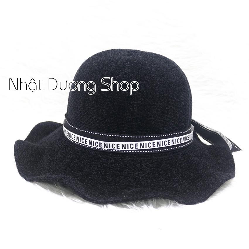 Nón tai bèo Just For You hàng Quảng Châu vành có độ gợn sóng, phía trong có 2 dây rút và vành rộng 8cm