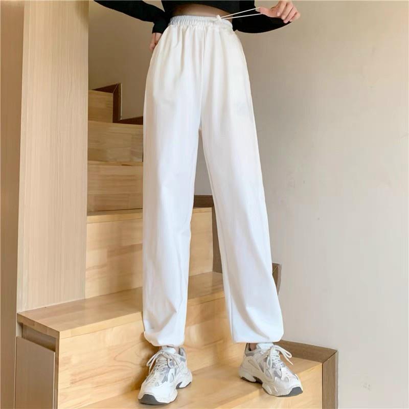 Quần jogger nữ umi chốt gấu chỉnh eo 3 màu mặc dc 2 kiểu ống bo hoặc xuông