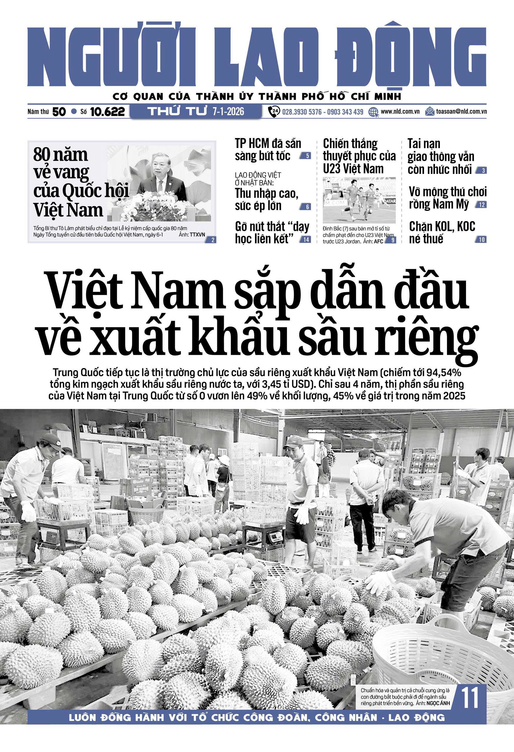 Nhật báo Người Lao Động từ ngày 05-01-2026 đến 11-01-2026