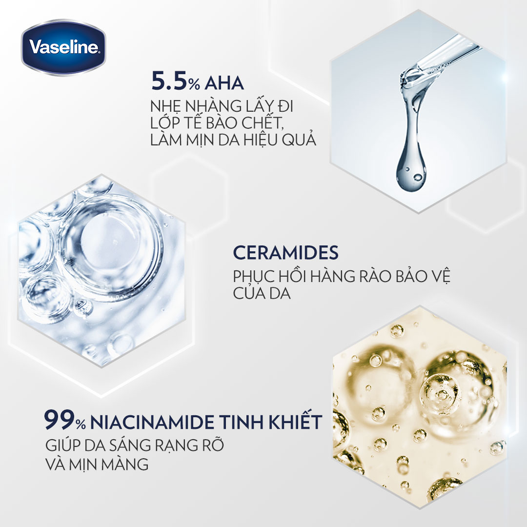 Sữa dưỡng thể 250ml Vaseline Pro Derma số 5 làm mịn da với 5.5% AHA