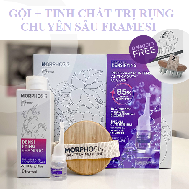 Xịt dưỡng giảm gãy rụng ,tăng mọc tóc chính hãng Framesi Morphosis Energizing Spray 150ml - Hàng Ý