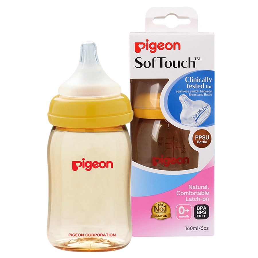 Bình Sữa Nhựa PPSU PLUS Pigeon (160ml)