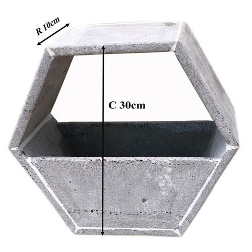 Chậu hoa treo tường độc đáo bằng đá ong xám tự nhiên 30x30x15cm