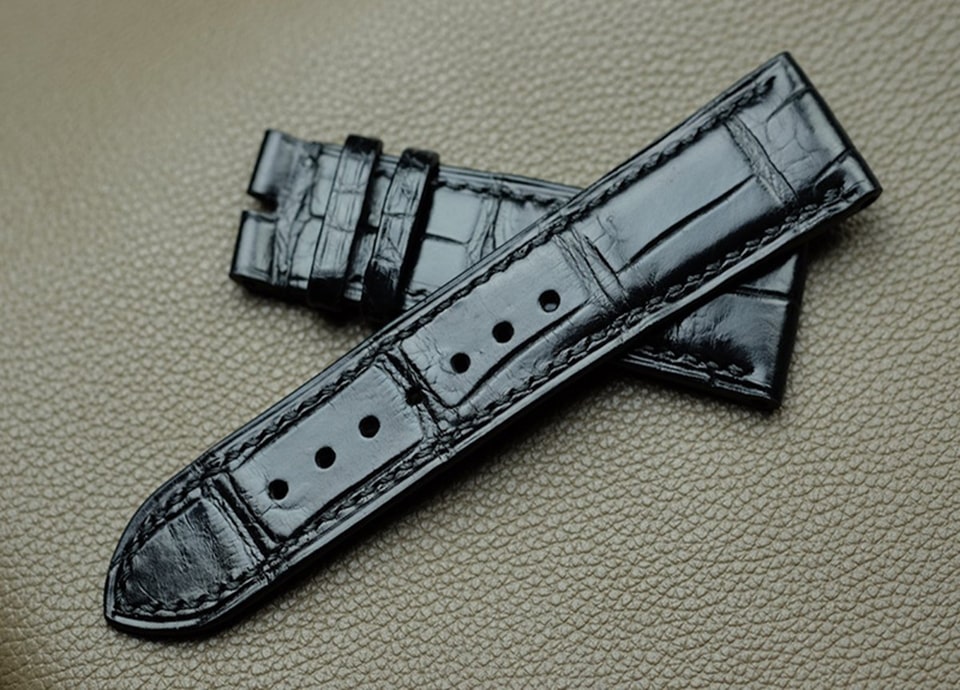 Dây đông hồ da cá sấu khâu tay cao cấp  - tặng kèm khóa