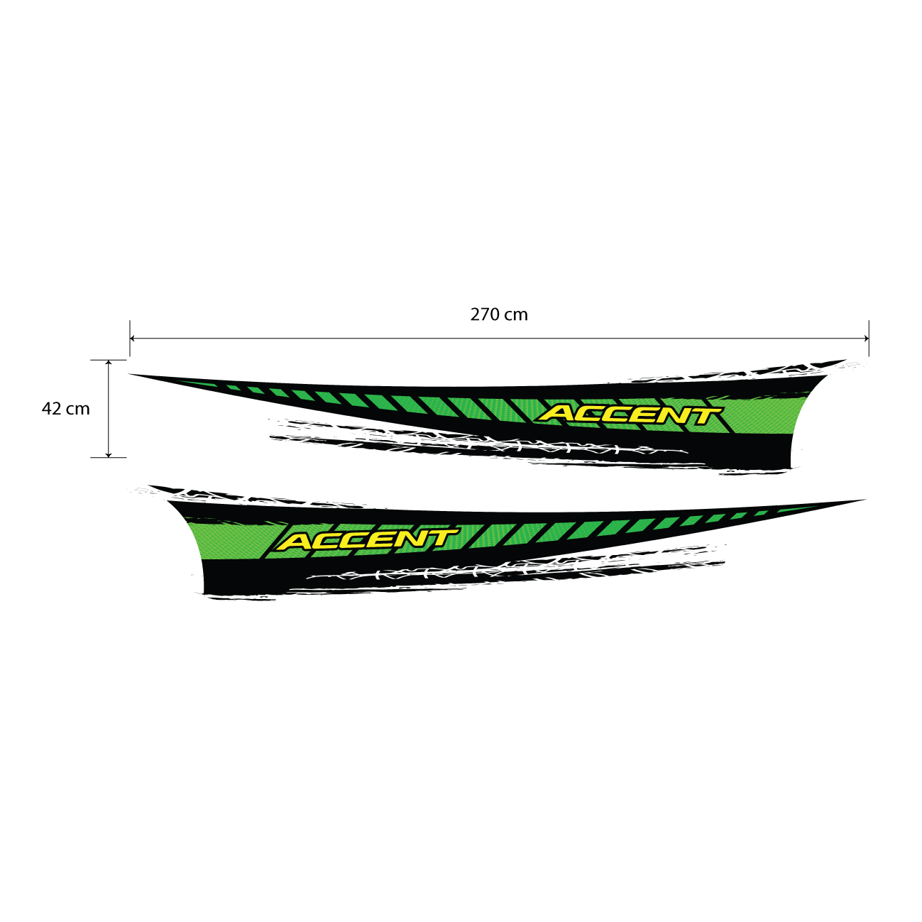 Decal dán sườn cho xe Sedan, tem xe Accent, tem oto Honda thiết kế WRAP 58,