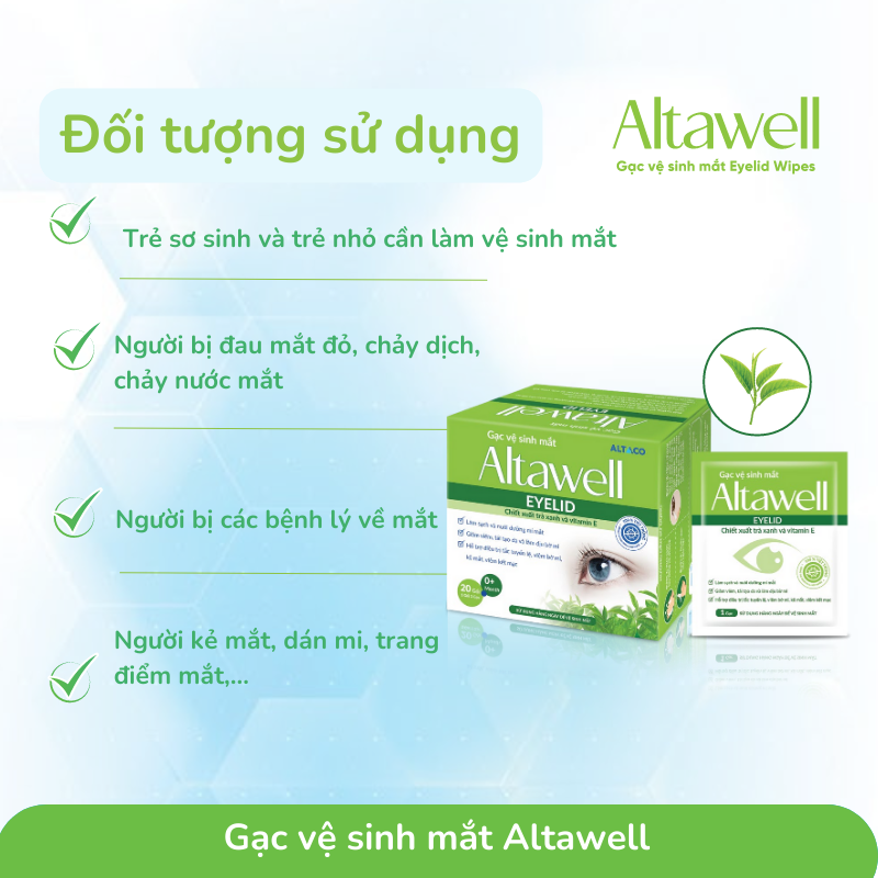 Gạc mắt Altawell lau mắt, vệ sinh - Altawell Eyelid Cleansing Wipes