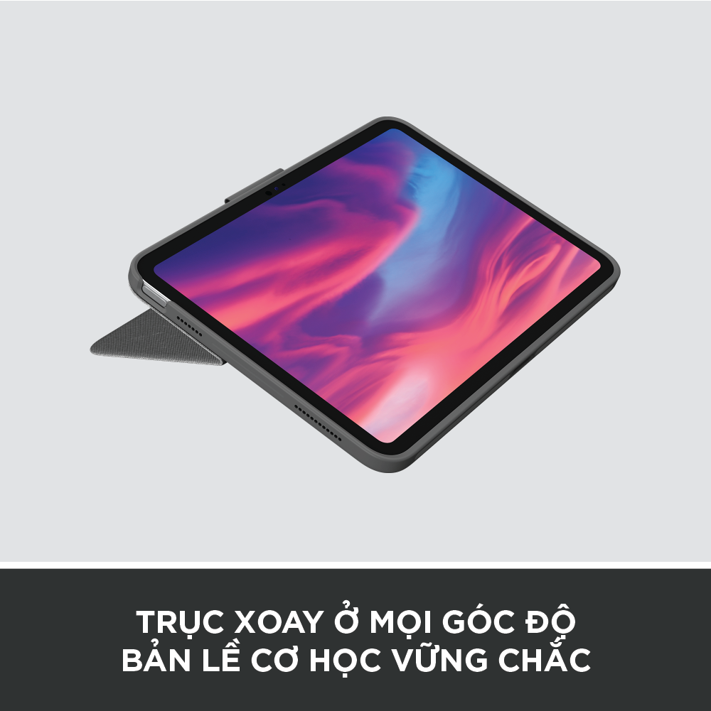 Bao da kèm phím Logitech Combo Touch dành cho iPad 10.9 inch Gen 10 - Có thể tháo rời, Trackpad siêu nhạy, chiếu sáng nền - Hàng chính hãng