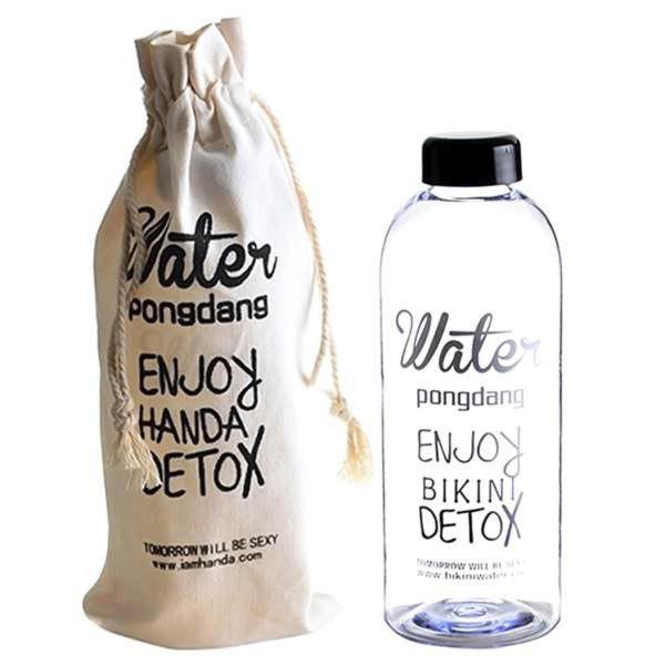 Bình Nhựa PONGDANG Detox 1000ml + tặng kèm túi vải