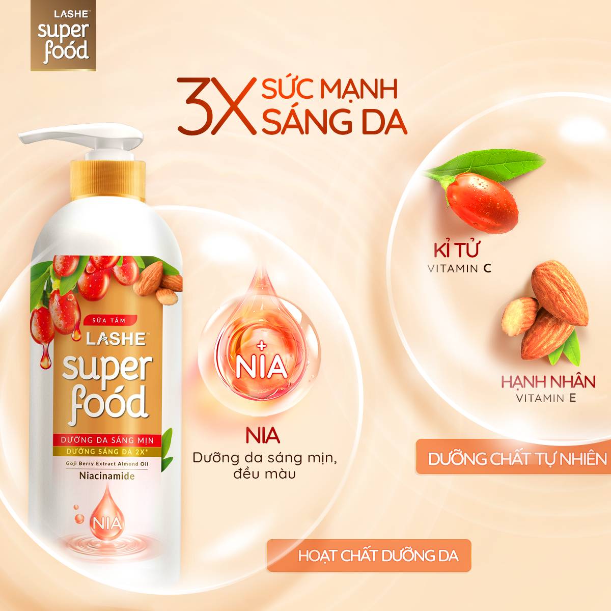 SỮA TẮM LASHE SUPERFOOD 610G