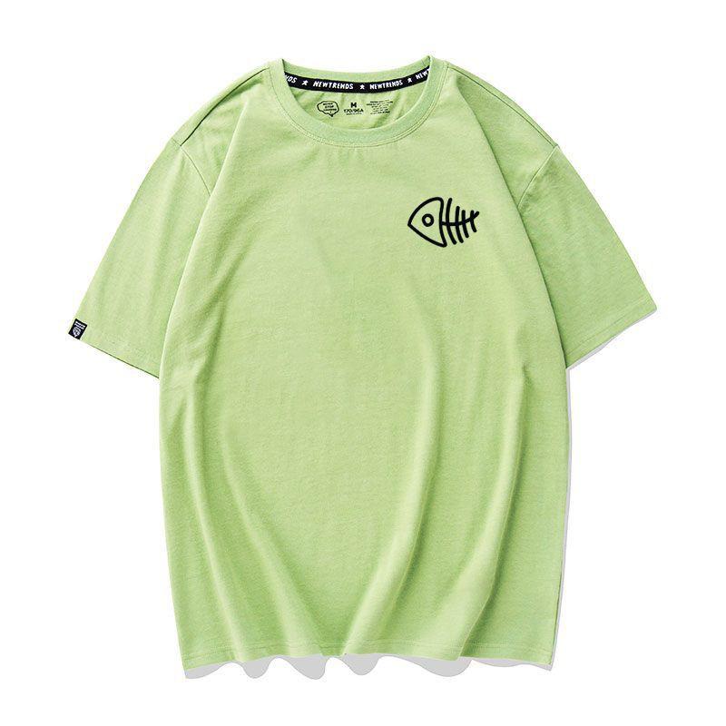 Áo Thun Nữ Tay Ngắn Hình Icon Xương Cá Nhiều Màu - Unisex - Cotton - Mã AT017