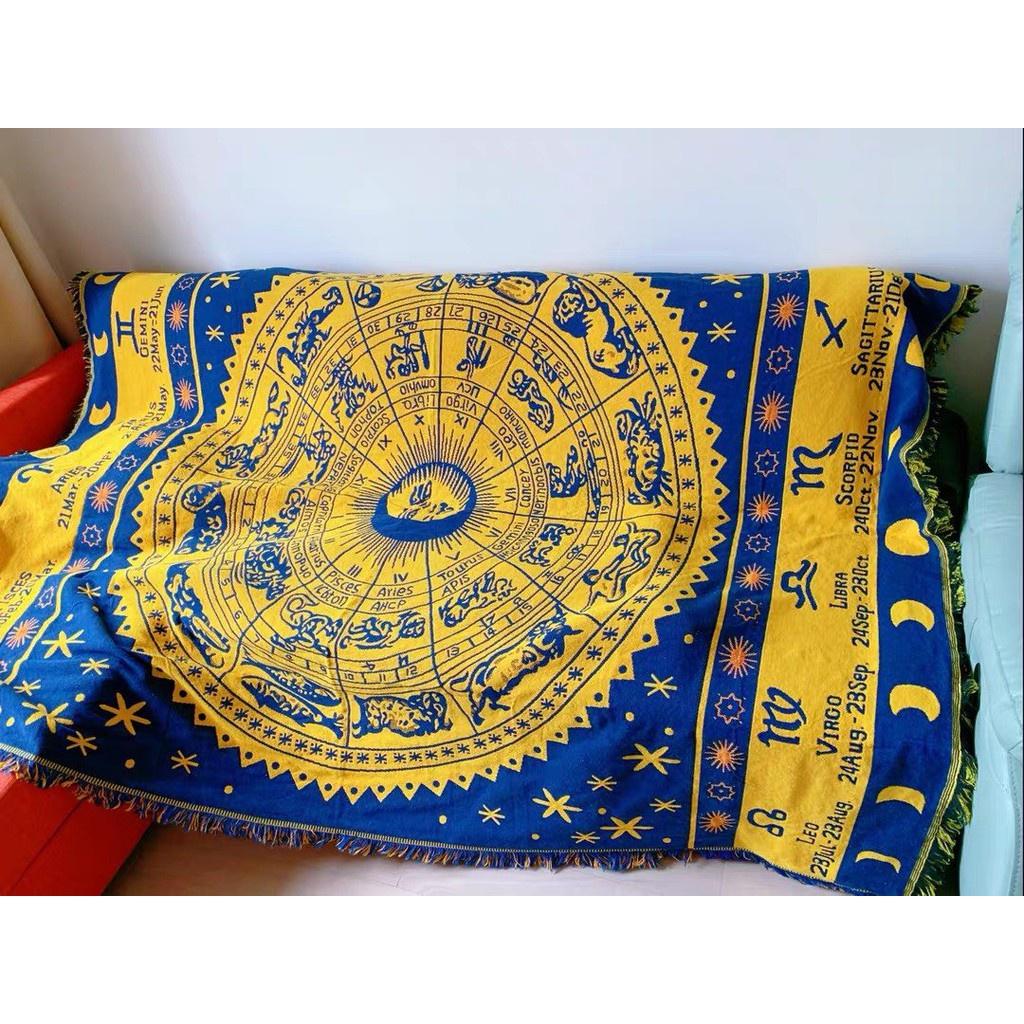 Thảm vintage, Thảm thổ cẩm kích thước 180x230 Cung Hoàng Đạo