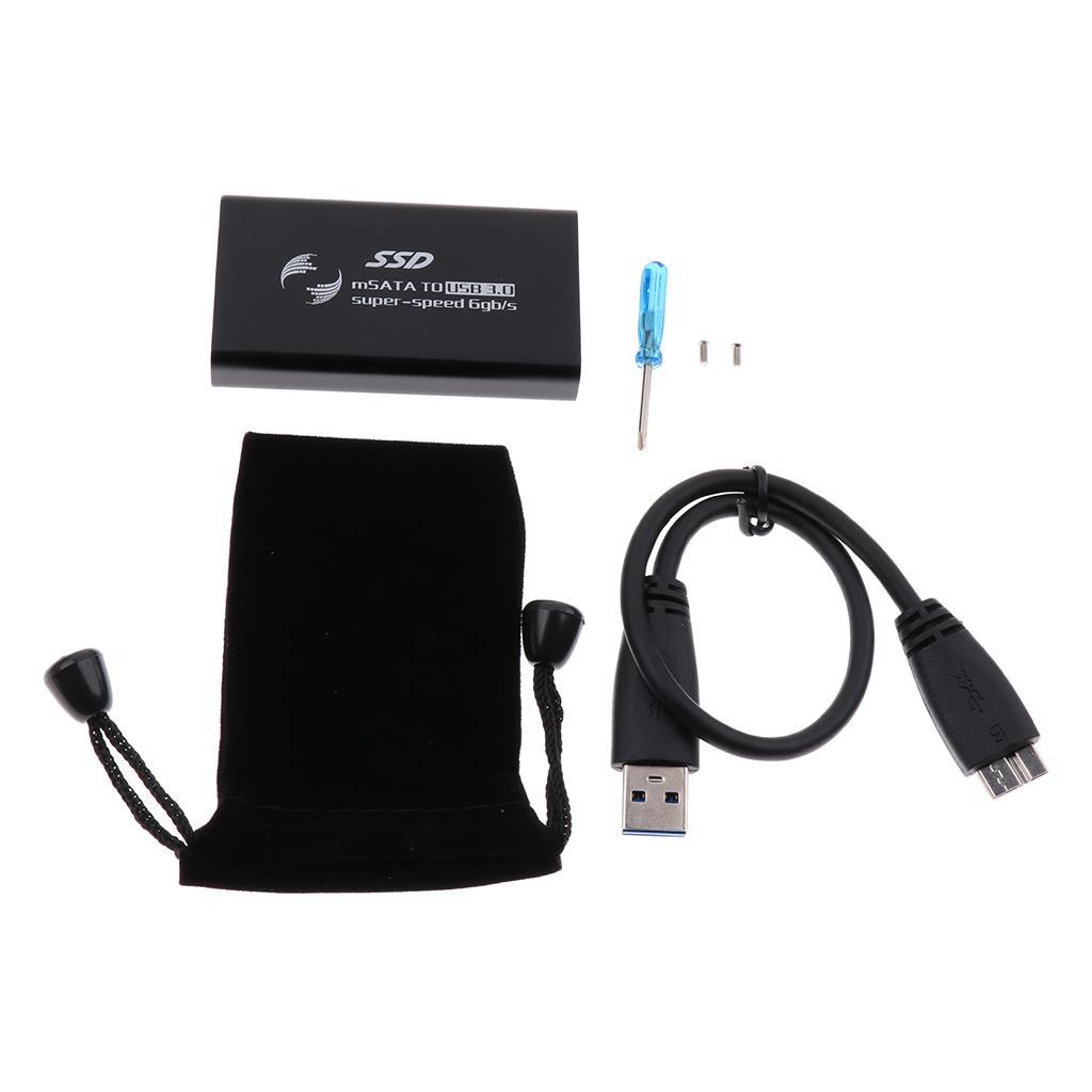 MSATA to USB 3.0 External SSD Enclosure Conveter Case with Cable