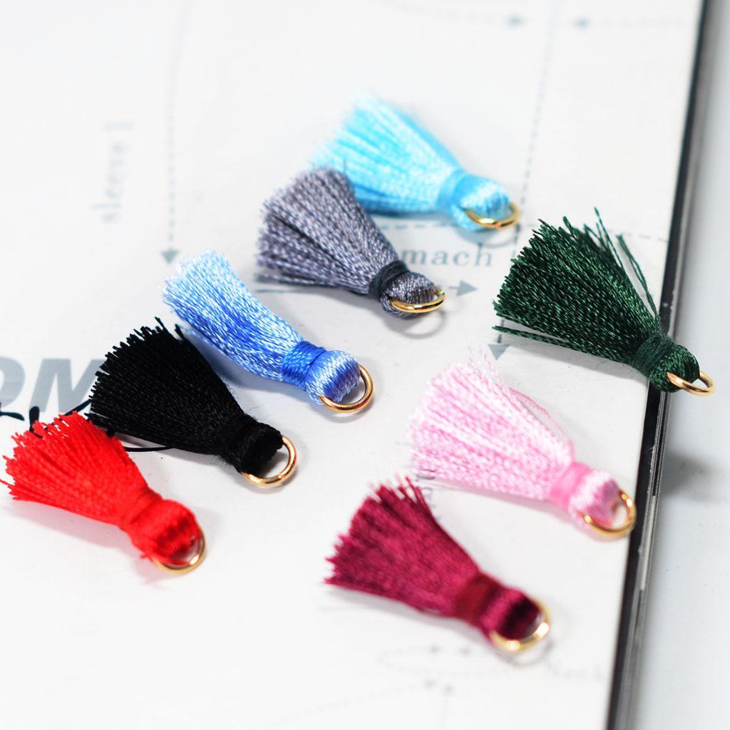 60 Pieces Silk Handmade Tiny Soft Tassels Mini Tassels,Colorful Tassels, Earring Tassels Assorted Colors 23mm