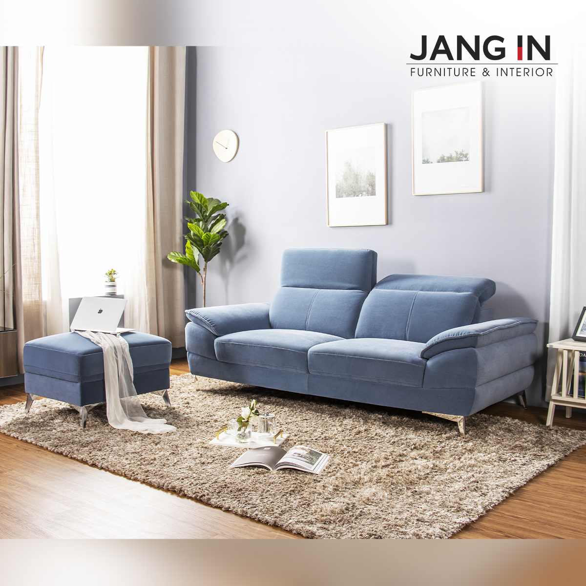 Ghế Sofa Griffin 3 Chỗ Easy Clean Navy Jang In 1701510001-01