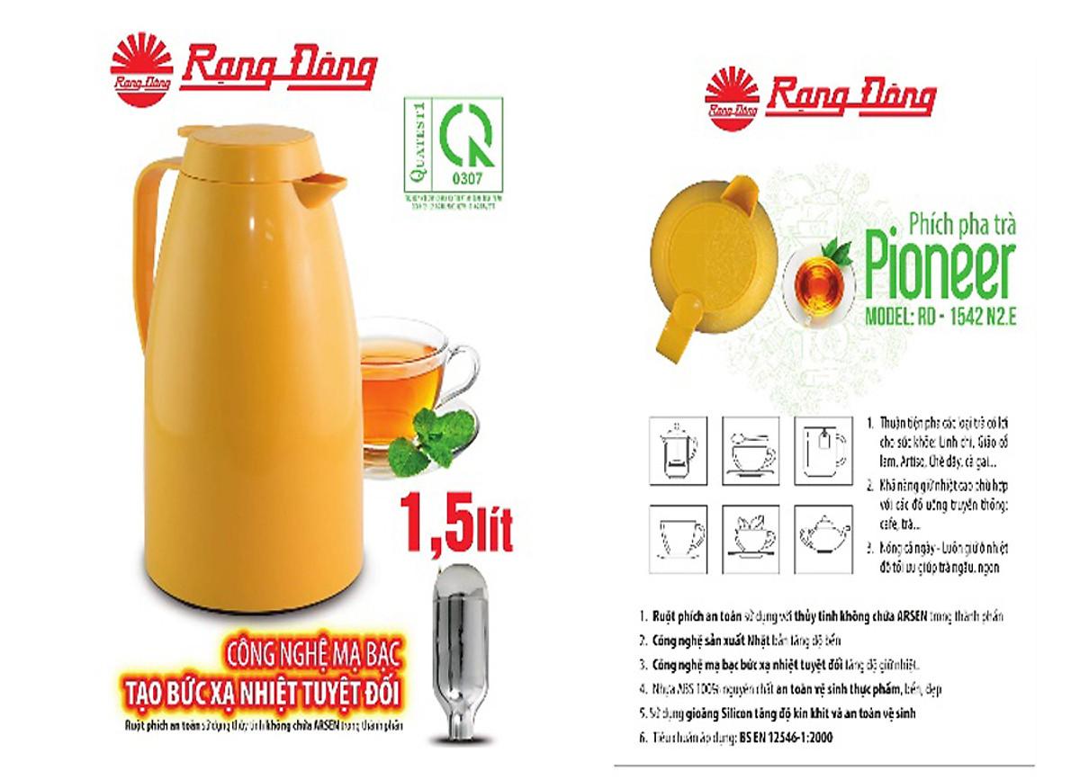 Phích nước pha trà 1542 N2 1,5 Lít Rạng Đông (Màu ngẫu nhiên)