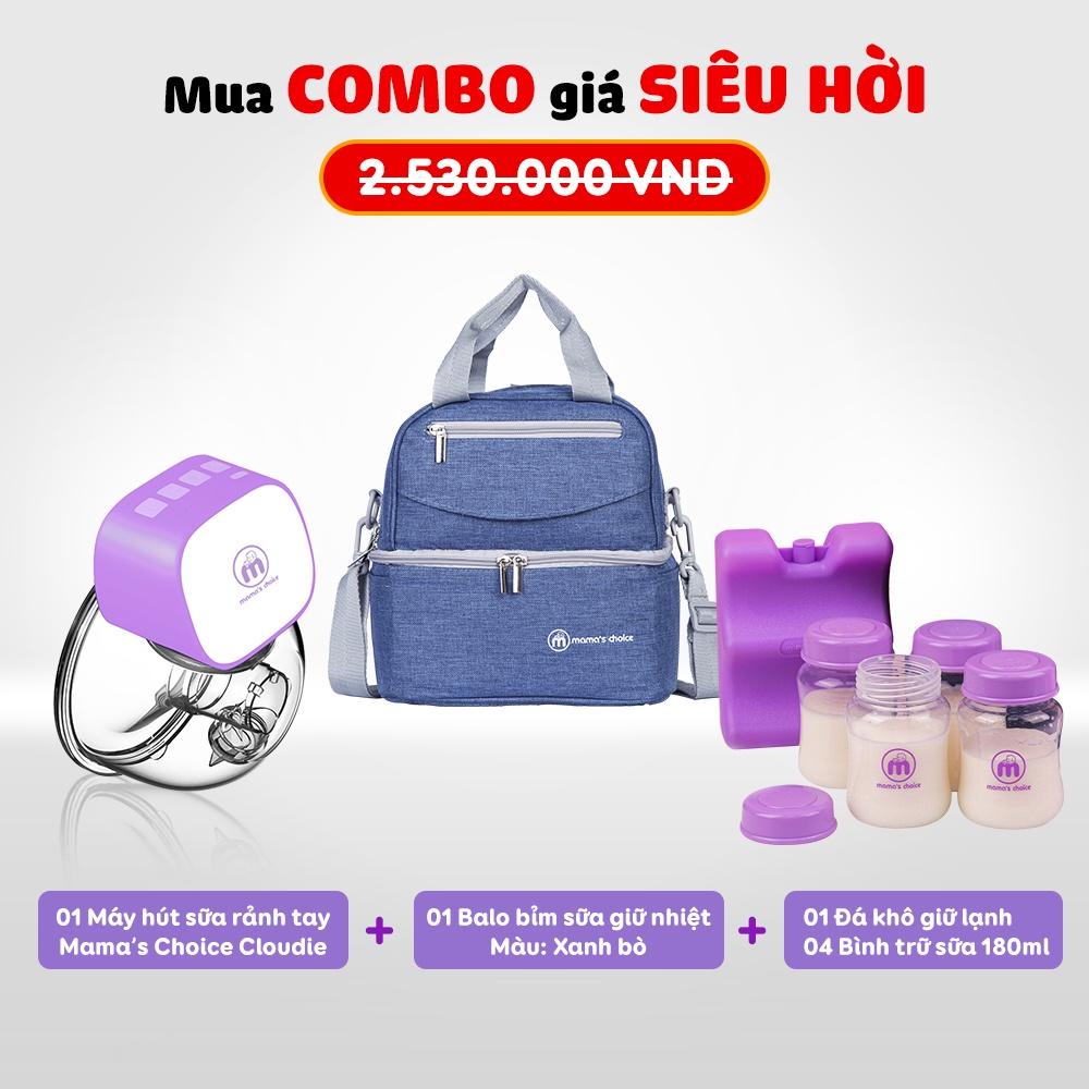 Hút Sữa Di Chuyển Mama’s Choice, Combo Thiết Kế Nhỏ Gọn, Hút Sữa Mọi Lúc Mọi Nơi, Bảo Quản Sữa Mẹ Lên Đến 14 Tiếng