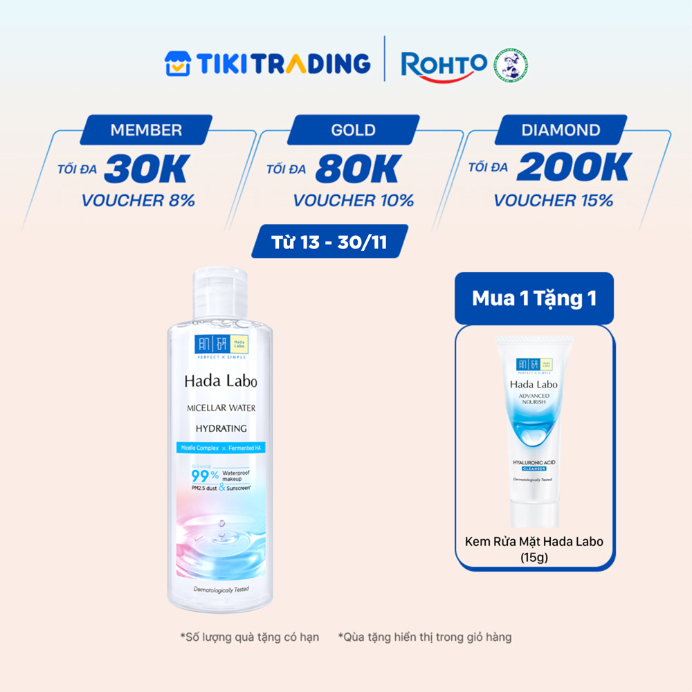 Nước tẩy trang sạch sâu dưỡng ẩm Hada Labo Micellar Water Hydrating 240ml