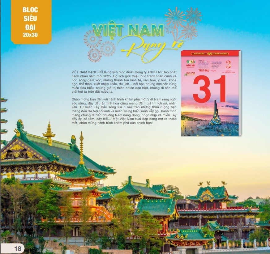 Lịch Bloc Siêu Đại 2025 - AH-08 Việt Nam Rạng Rỡ