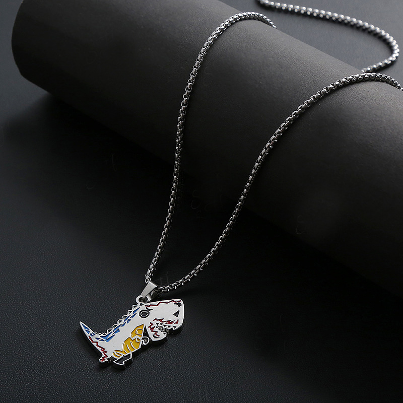 Dây chuyền nam nữ mặt hình khủng long bạo chúa T-rex kiểu dáng hiphop