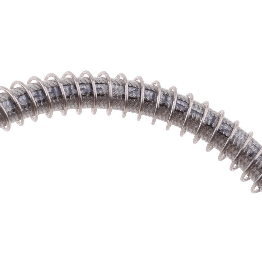 2xMotorcycle Braided Spring Brake Clutch Oil Hose Line Pipe Tube 30cm Silver