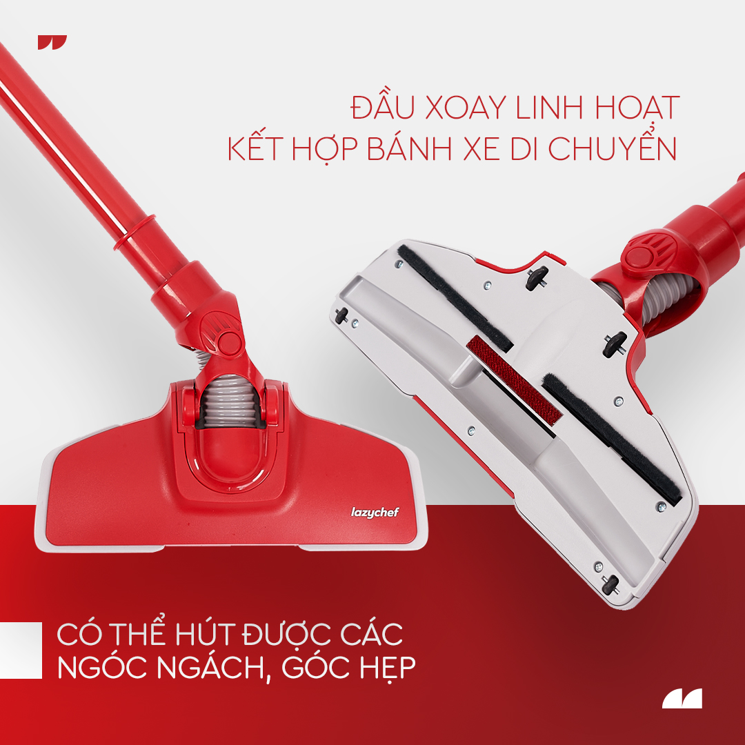 Máy Hút Bụi Cầm Tay 3S Lazychef Thế Hệ Mới, Lực Hút Mạnh - 2 Đầu Hút Chuyên Dụng - Mini Siêu Gọn Nhẹ 1.1kg - 3 Chi Tiết - Hàng chính hãng