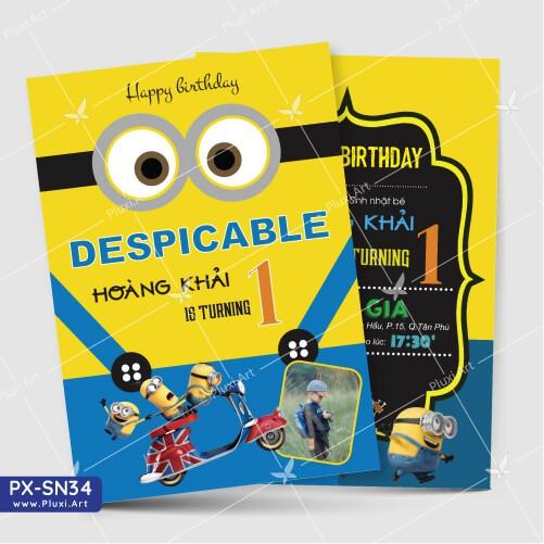 Thiệp thôi nôi – sinh nhật theo yêu cầu Pluxi