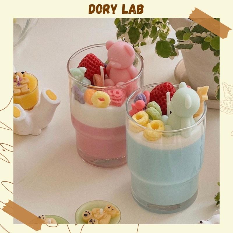 Nến Thơm Ly Kem Gấu Topping Handmade - Dory Lab