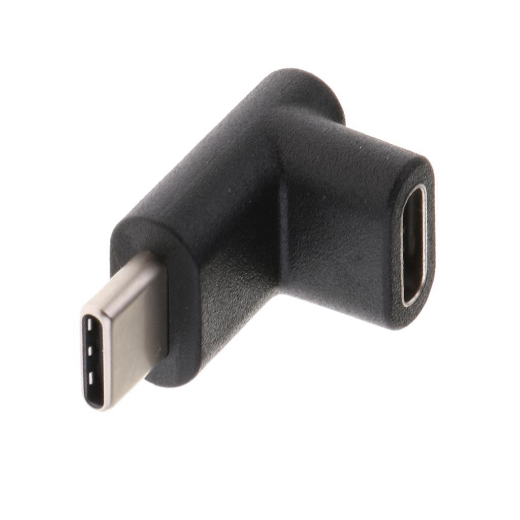 2Pcs USB 3.1 90Degree Type C Right Angle Adapter Male to Female Plug